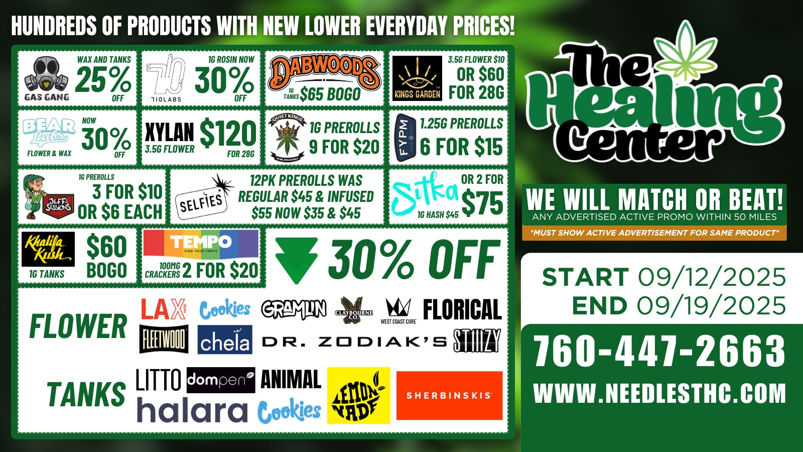 The Healing Center Weed Dispensary - Needles listing banner
