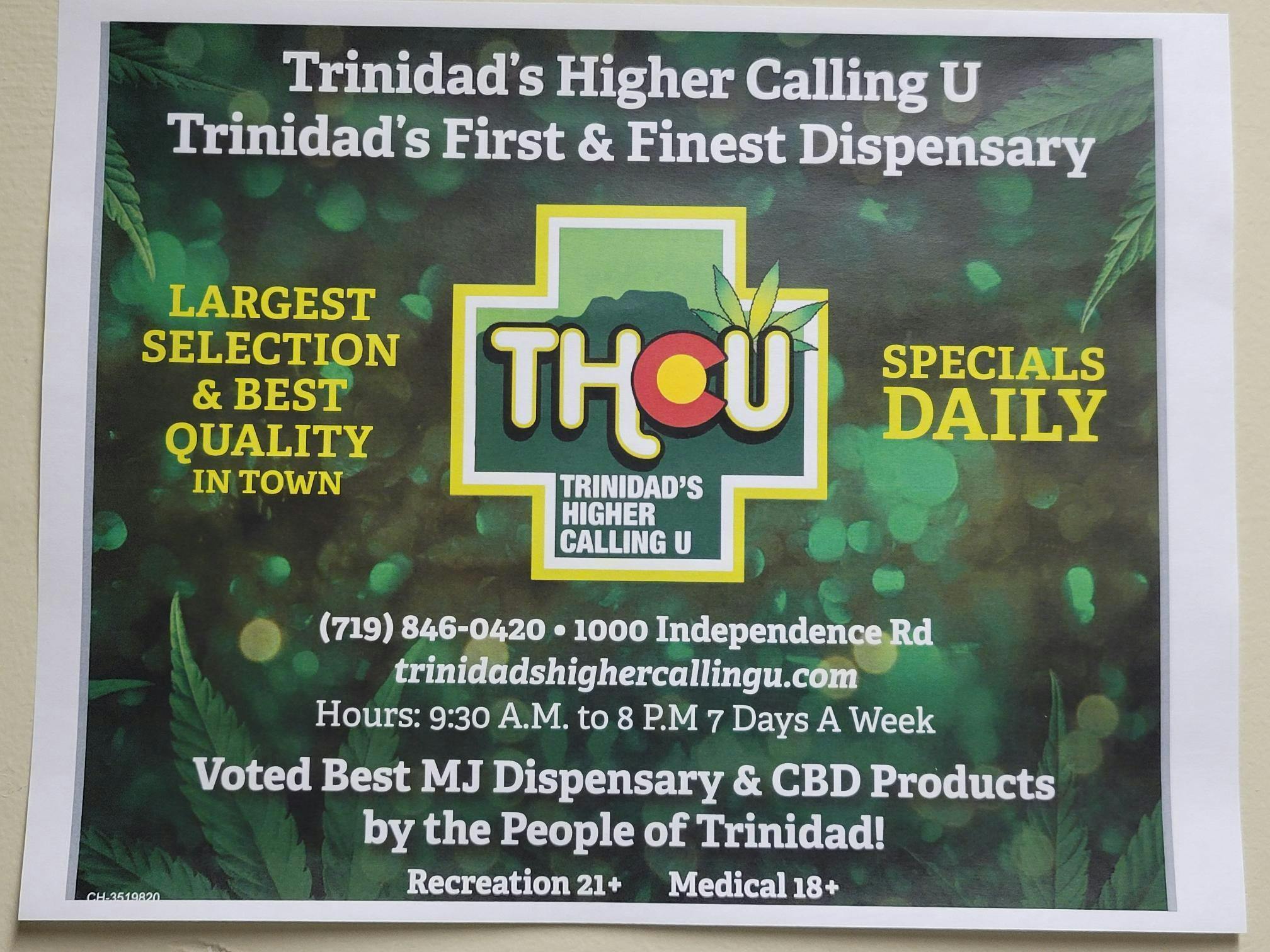 Trinidads Higher Calling U listing banner