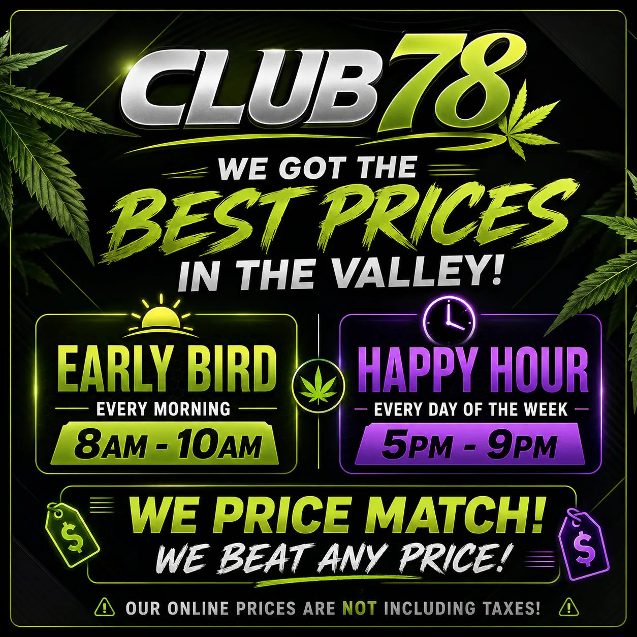 Club 78 Platinum Club Weed Dispensary listing banner