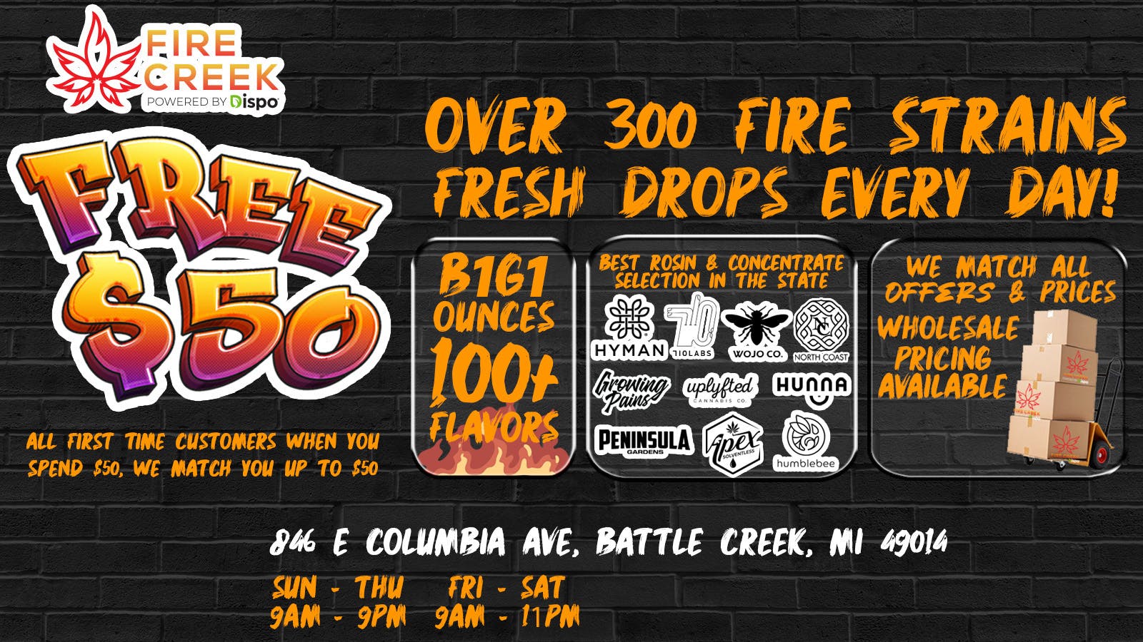 Fire Creek Battle Creek - Recreational listing banner