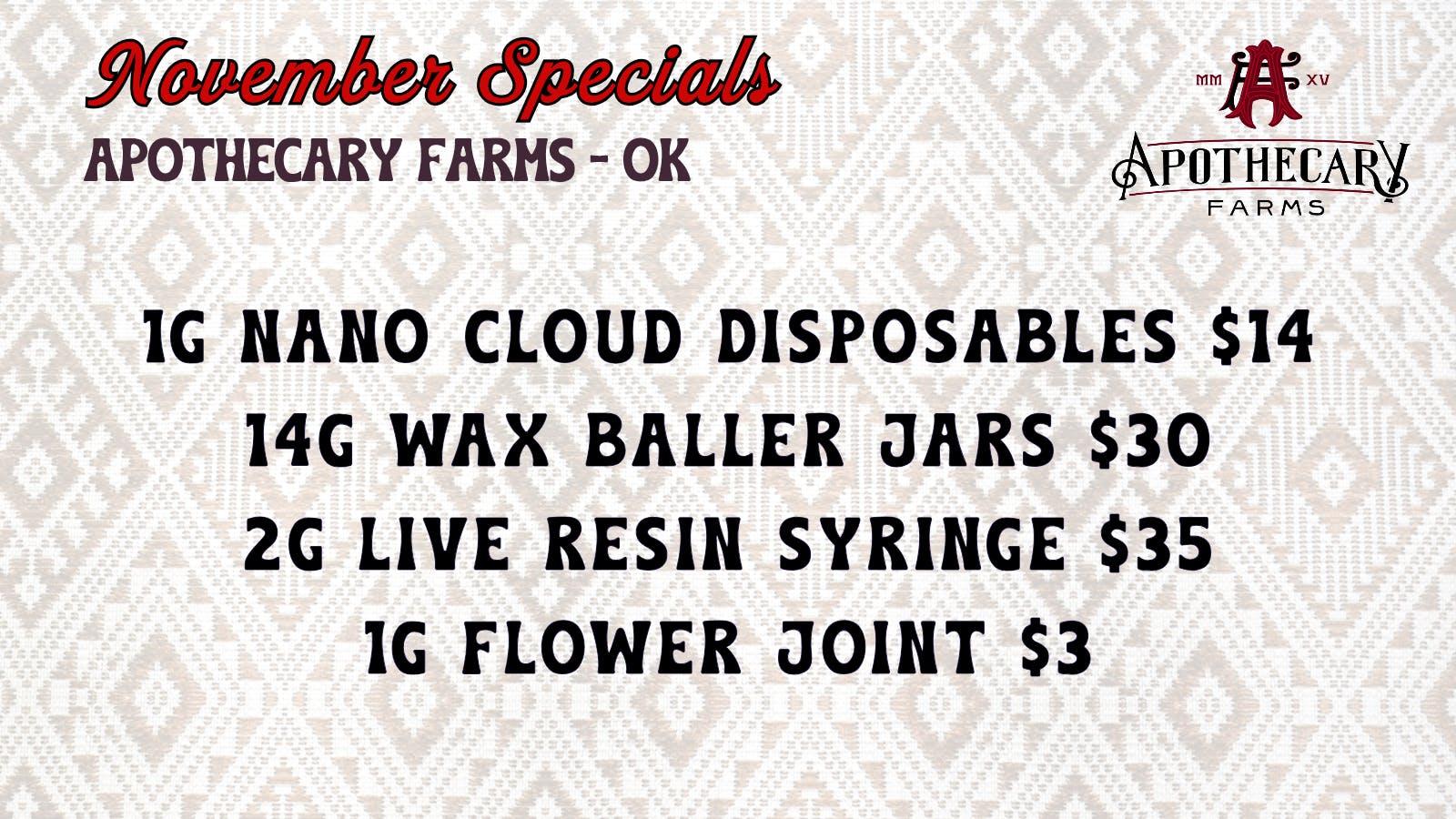 Apothecary Farms - OKC listing banner