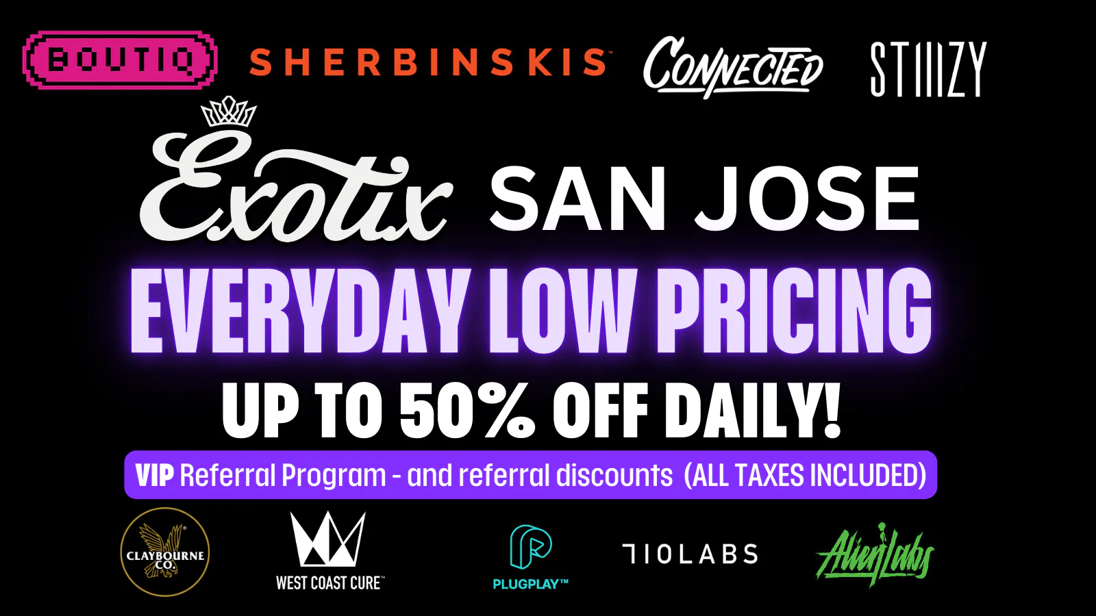 Exotix Weed Dispensary San Jose listing banner