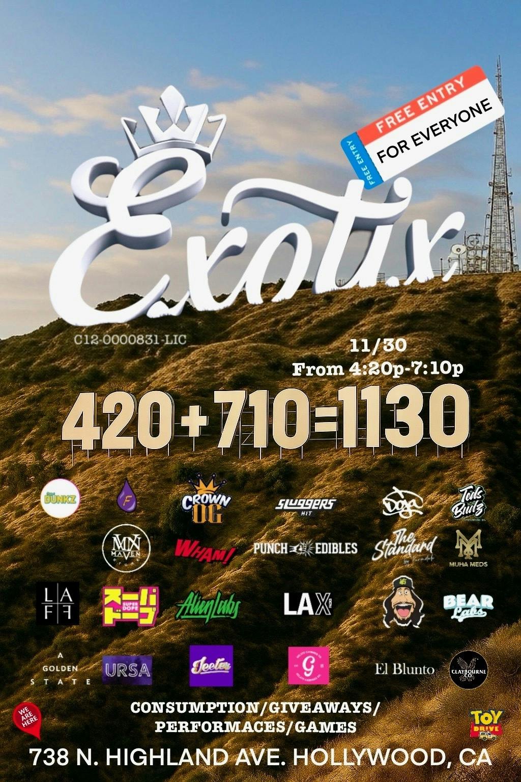 Exotix Weed Dispensary Los Angeles listing banner