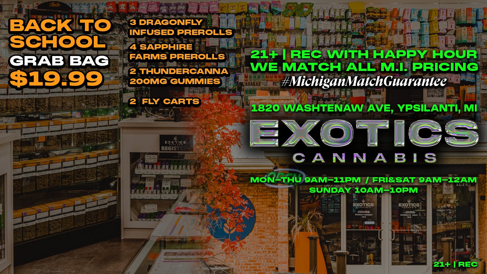 Exotics Cannabis - Ypsilanti listing banner