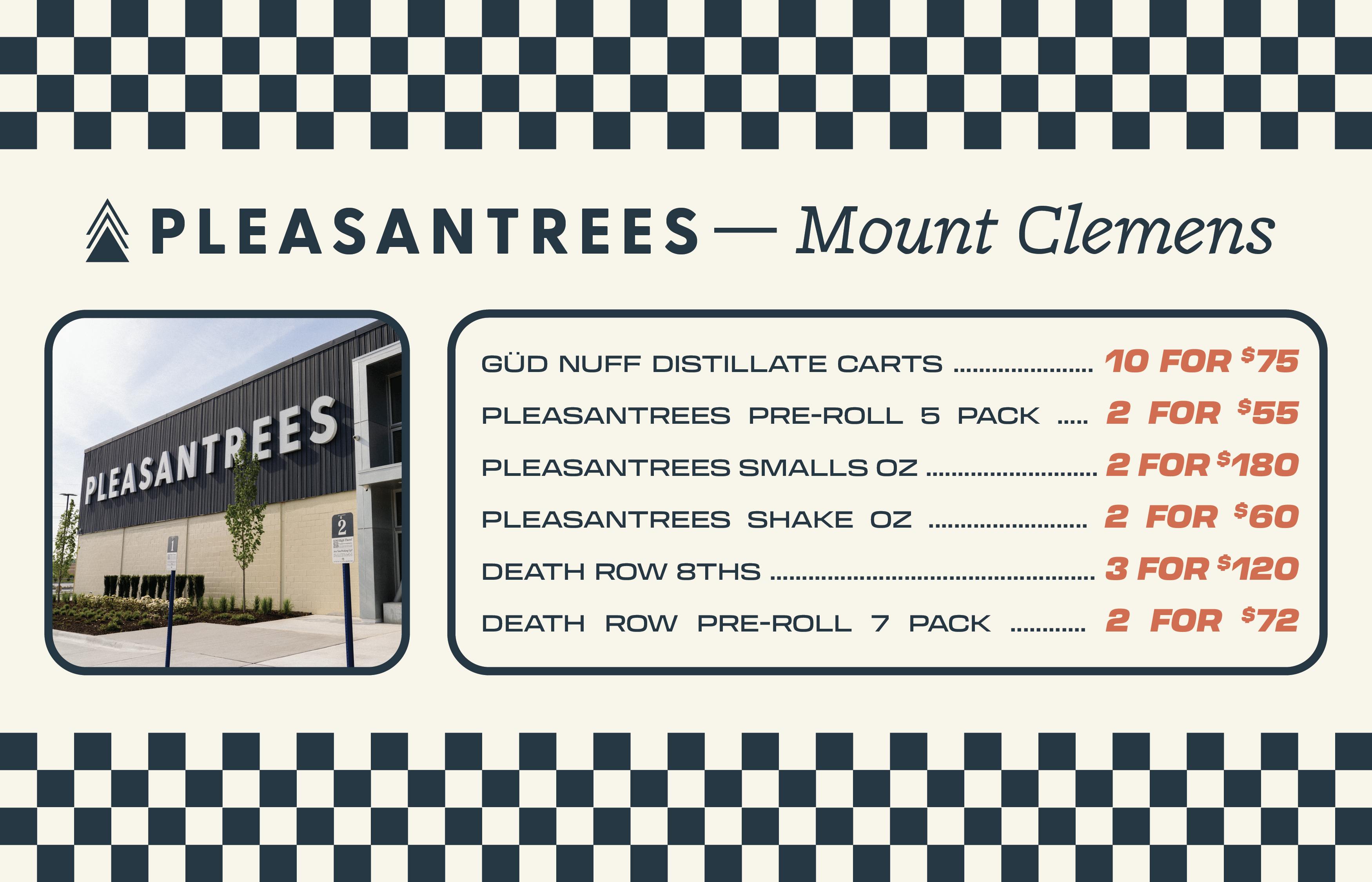 Pleasantrees Mount Clemens Info, Menu & Deals Weed dispensary Mount Clemens, Michigan