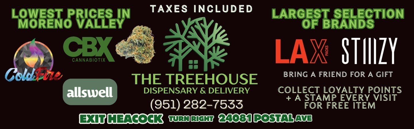 The Treehouse Dispensary & Delivery listing banner