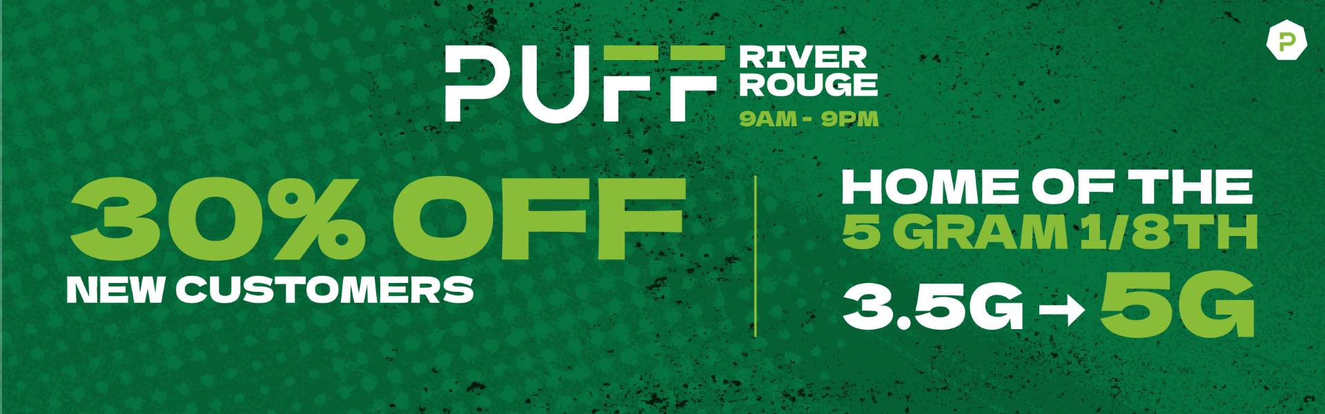 PUFF River Rouge - RECREATIONAL 21+ listing banner
