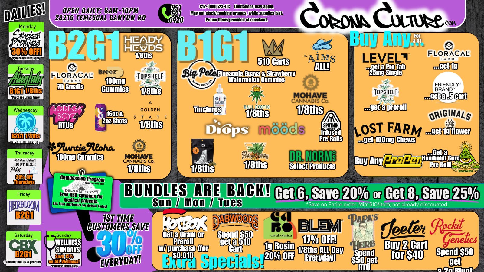 Culture Cannabis Club Marijuana and Weed Dispensary - Corona Temescal listing banner