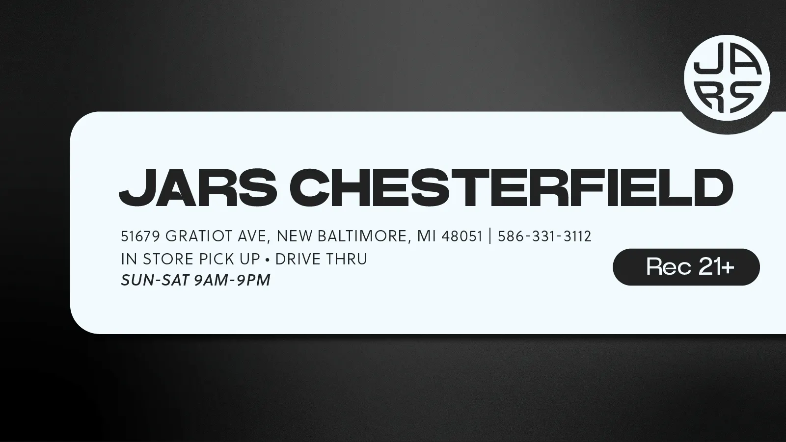 JARS Cannabis - Chesterfield/New Baltimore listing banner