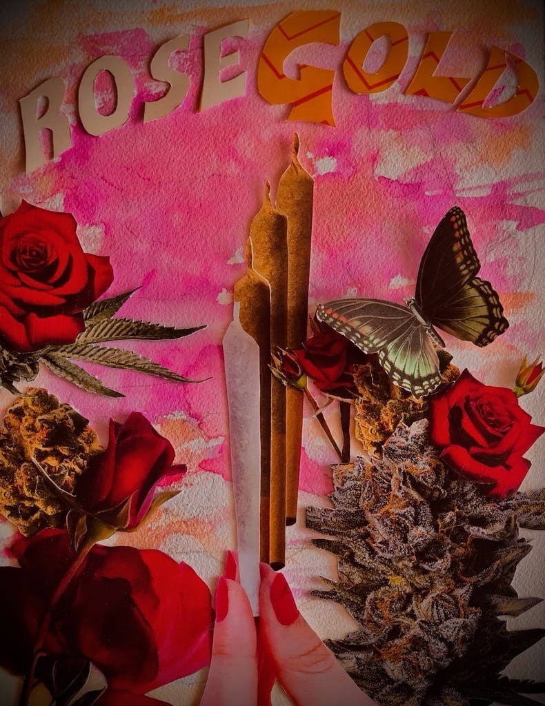 Rose gold cannabis listing banner