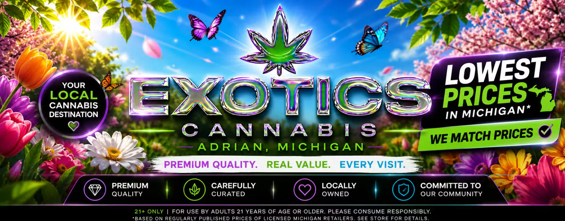 Exotics Cannabis - Adrian - NOW OPEN! listing banner