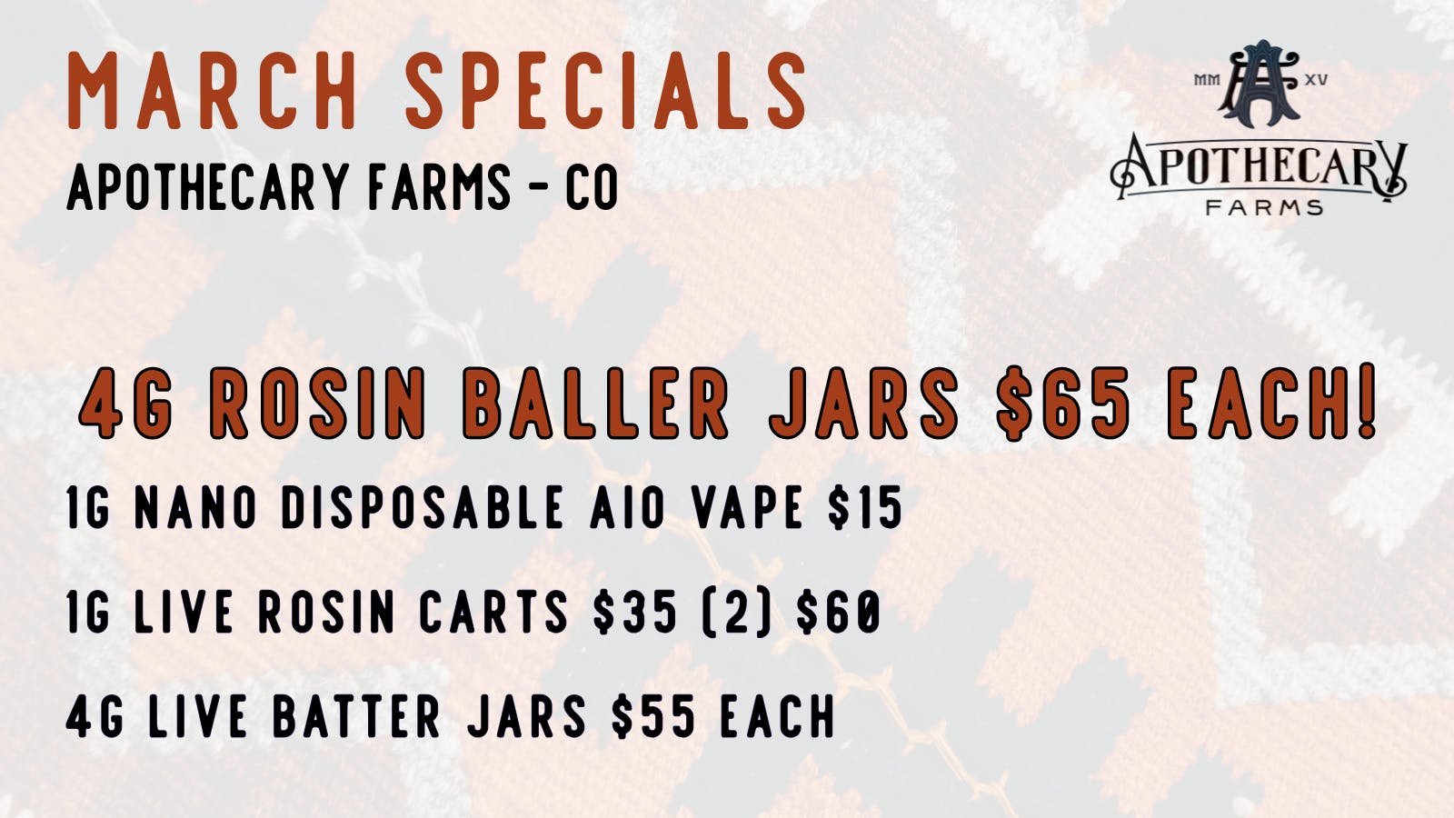 Apothecary Farms - Federal listing banner