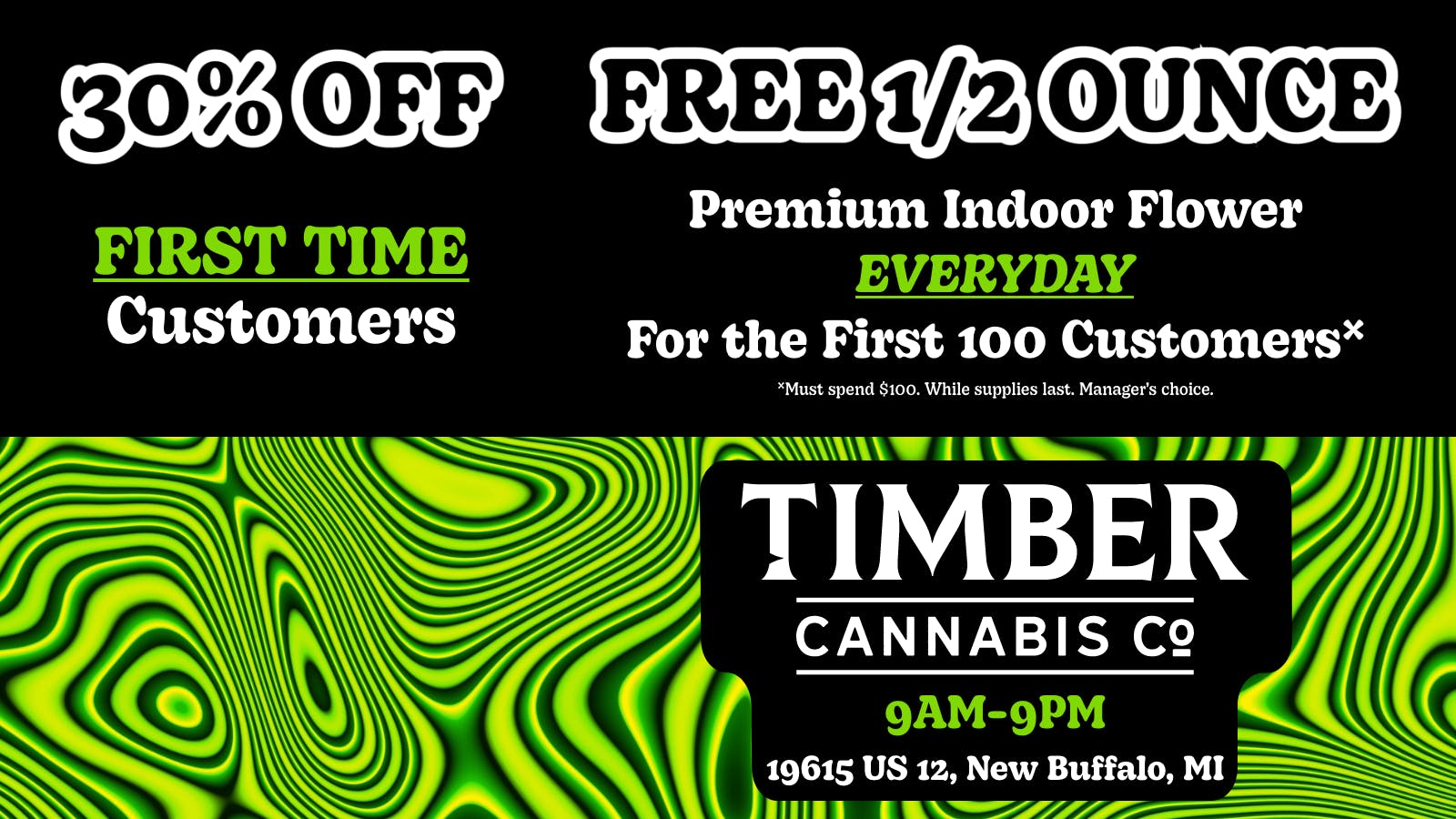 Timber Cannabis Co - New Buffalo listing banner