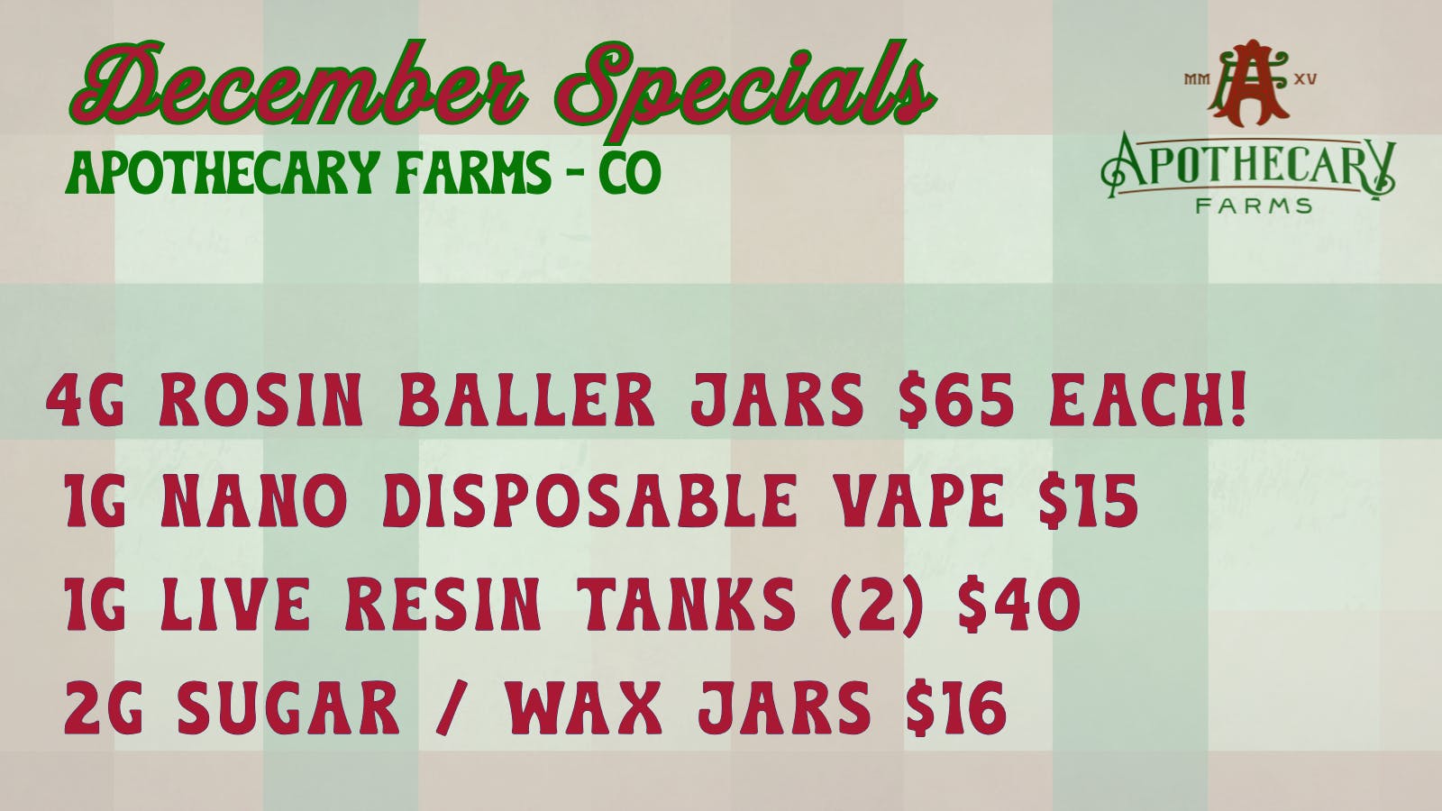 Apothecary Farms Delta REC listing banner