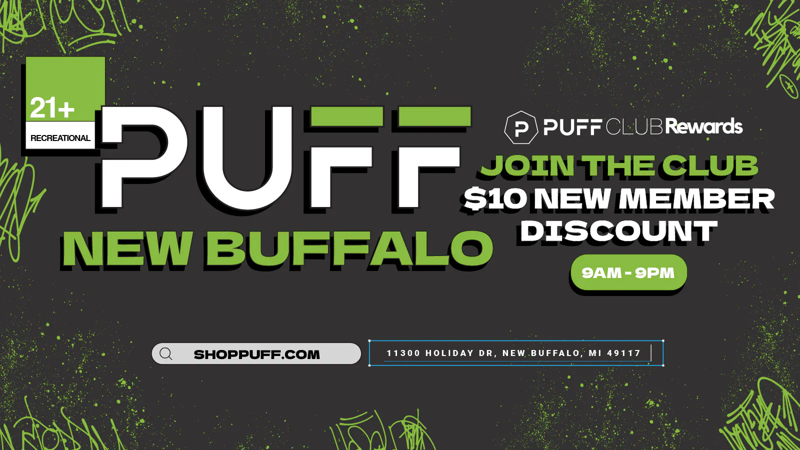 PUFF New Buffalo - RECREATION 21+ -NOW OPEN! listing banner