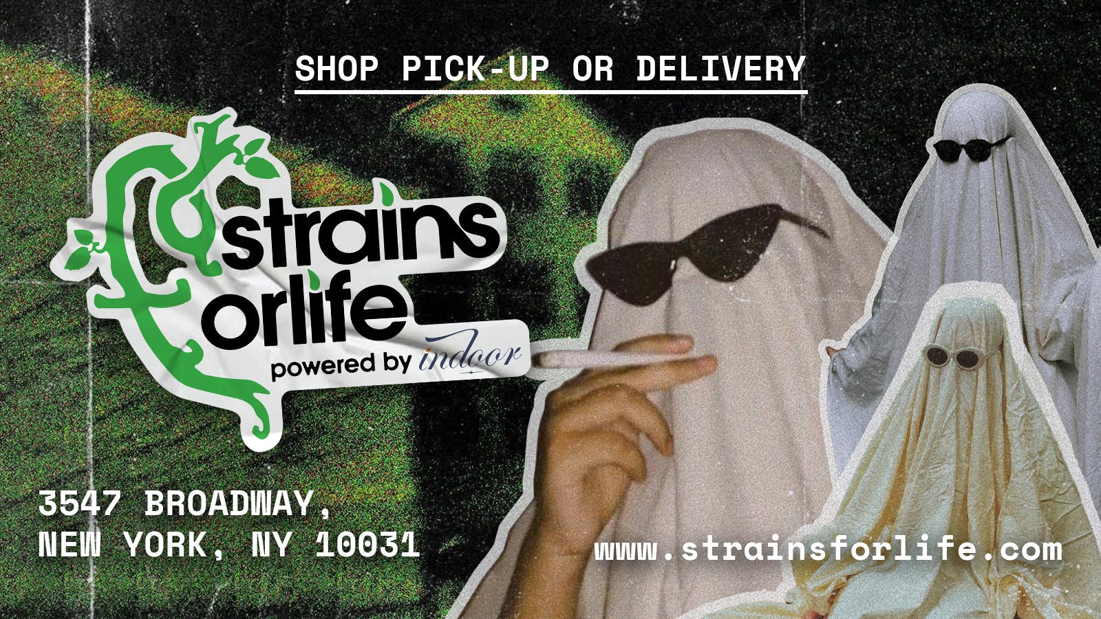 Strains for Life, Powered by Indoor listing banner