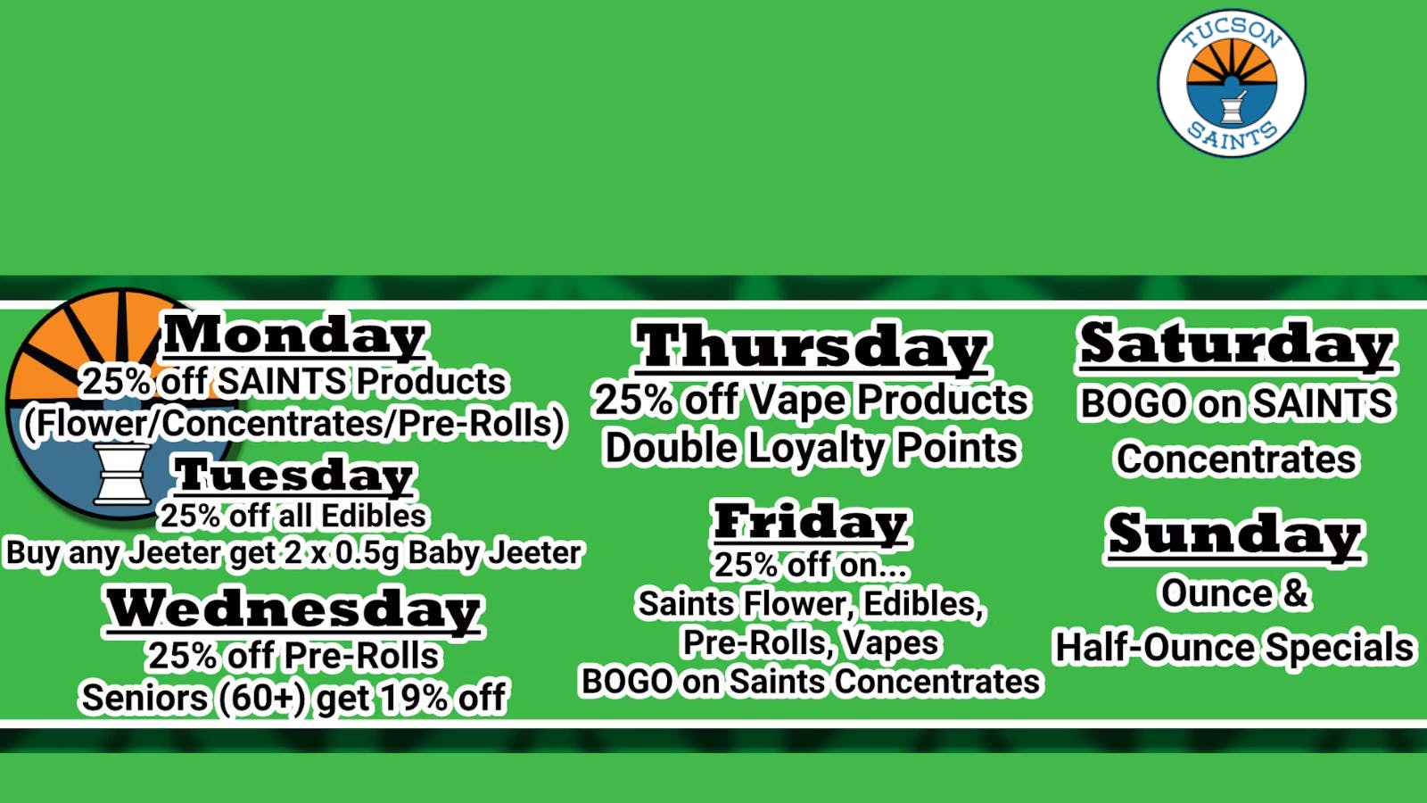 SAINTS Dispensary listing banner