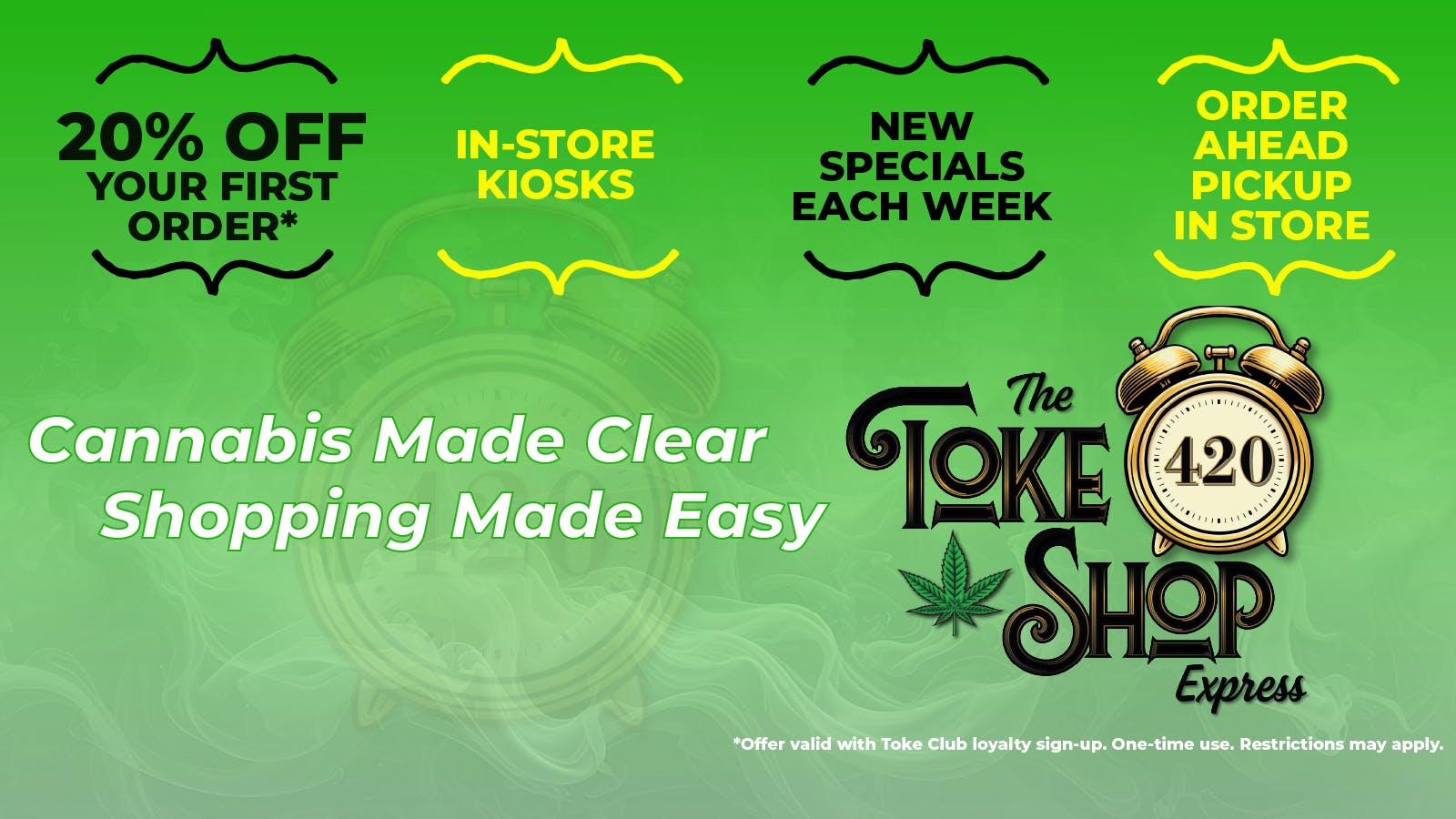 The Toke Shop listing banner