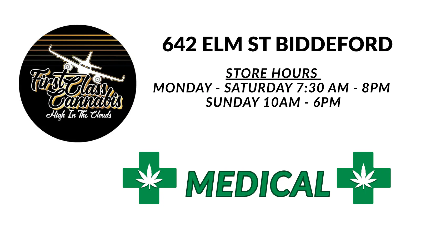 First Class Cannabis - Biddeford listing banner