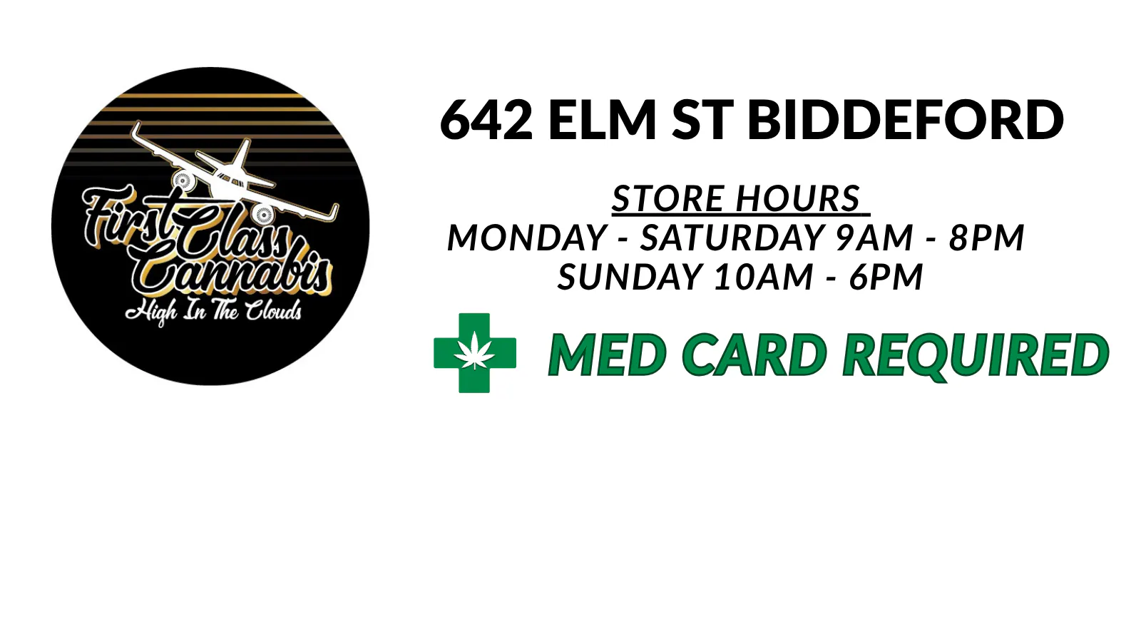 First Class Cannabis - Biddeford listing banner