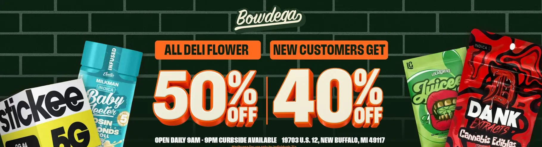 BOWDEGA - NEW BUFFALO listing banner