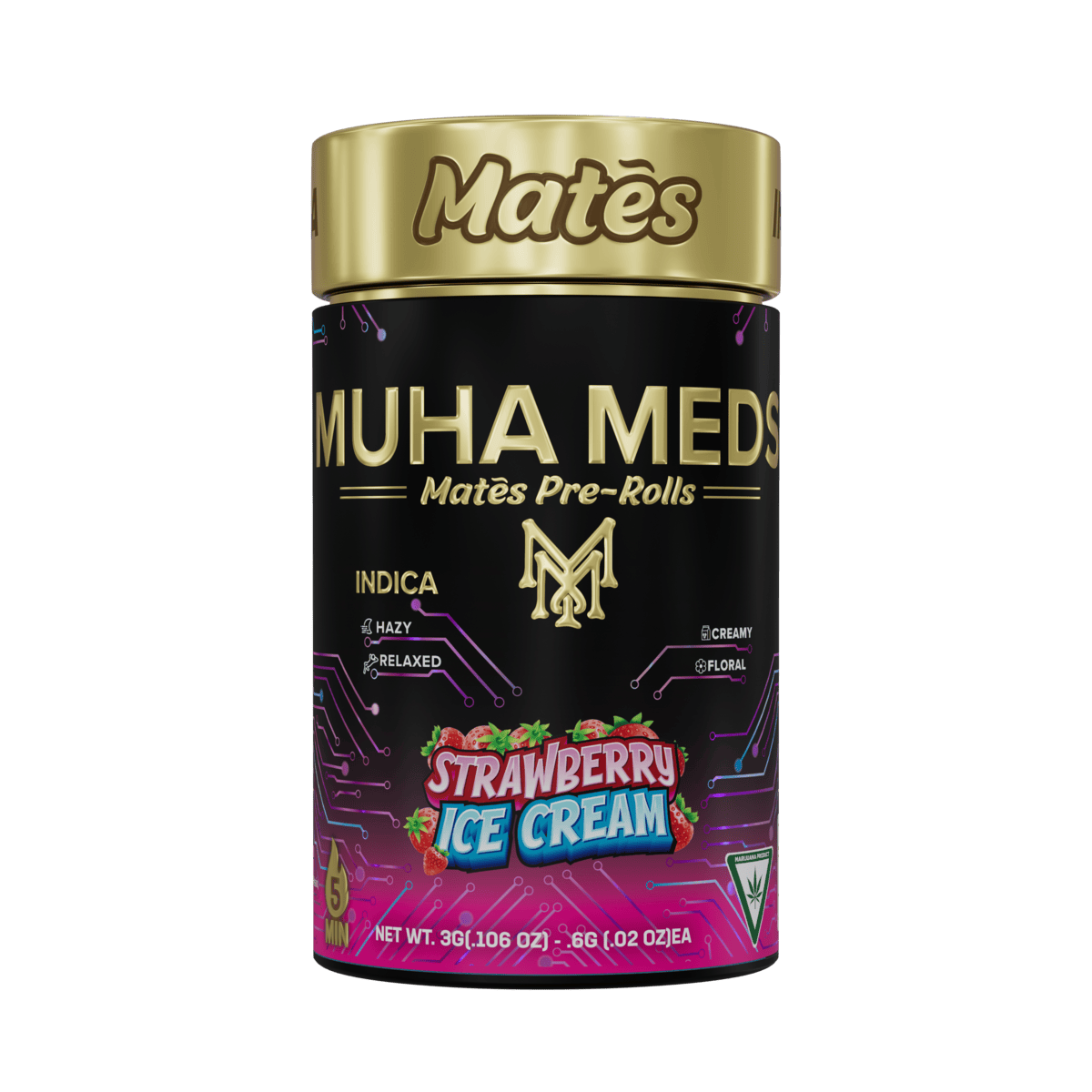 Muha Meds - Muha Meds | Strawberry Ice Cream | Infused Joints | 0.6g each | 5pk - 1