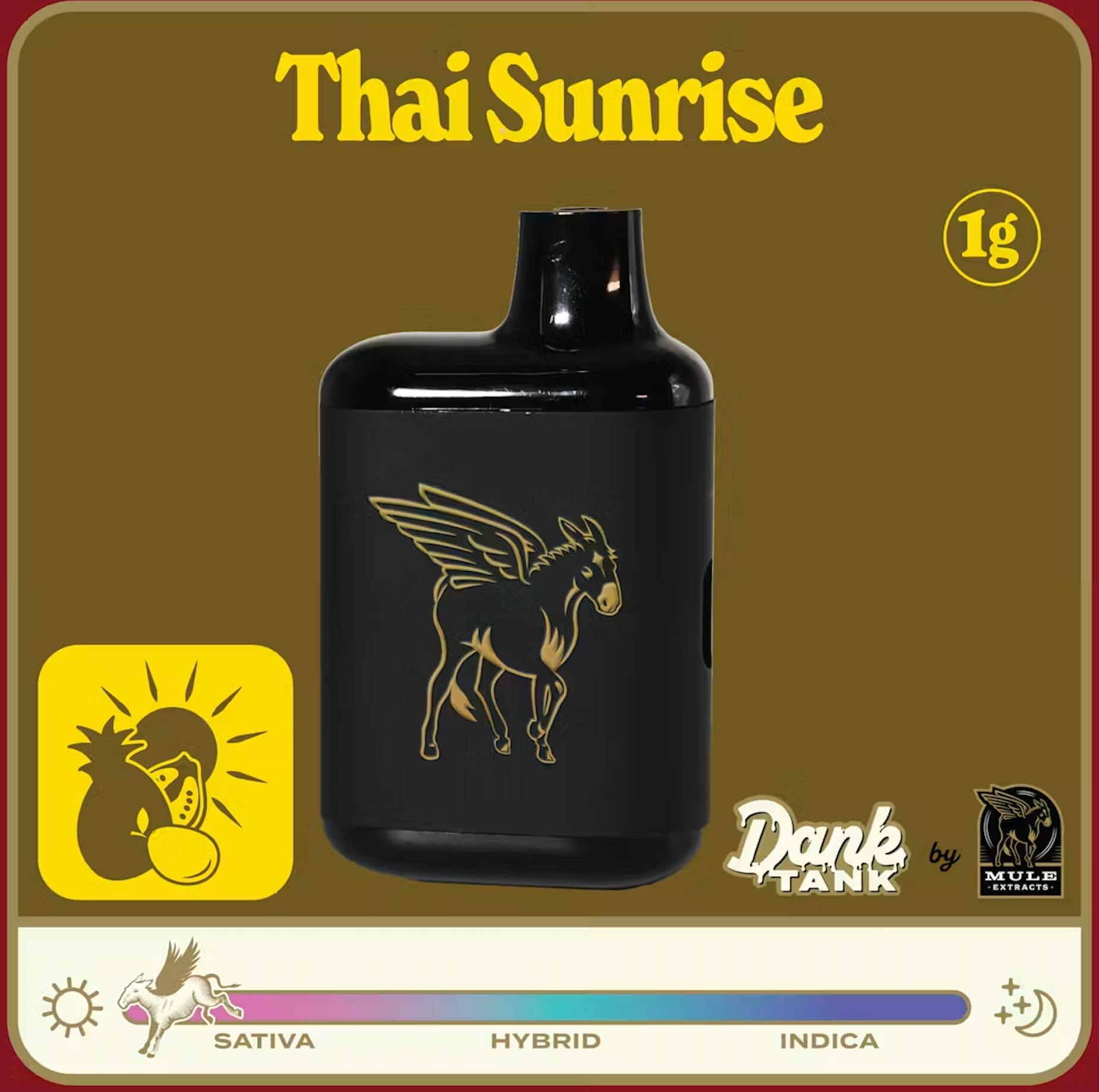 Mule Extracts - Thai Sunrise | Dank Tank Live Resin Disposable | 1g - 1