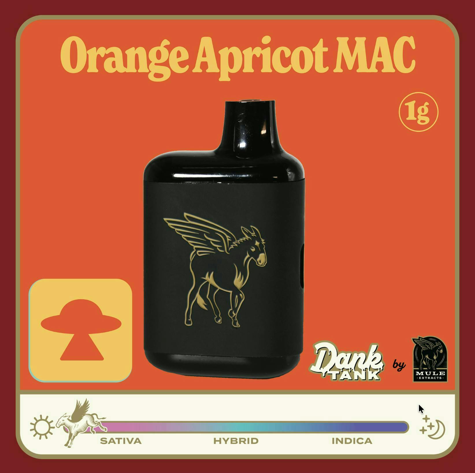 Mule Extracts - Orange Apricot MAC | Live Resin Dank Tank Disposable | 1g - 1