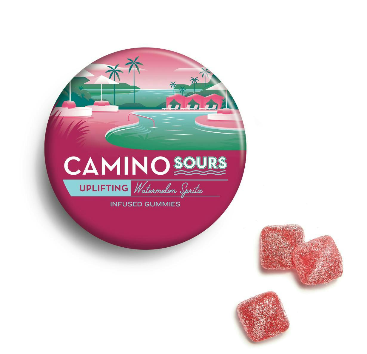 Camino - Uplifting | Watermelon Spritz Sours Gummies | 100mg | 10ct | 10mg/ea - 1