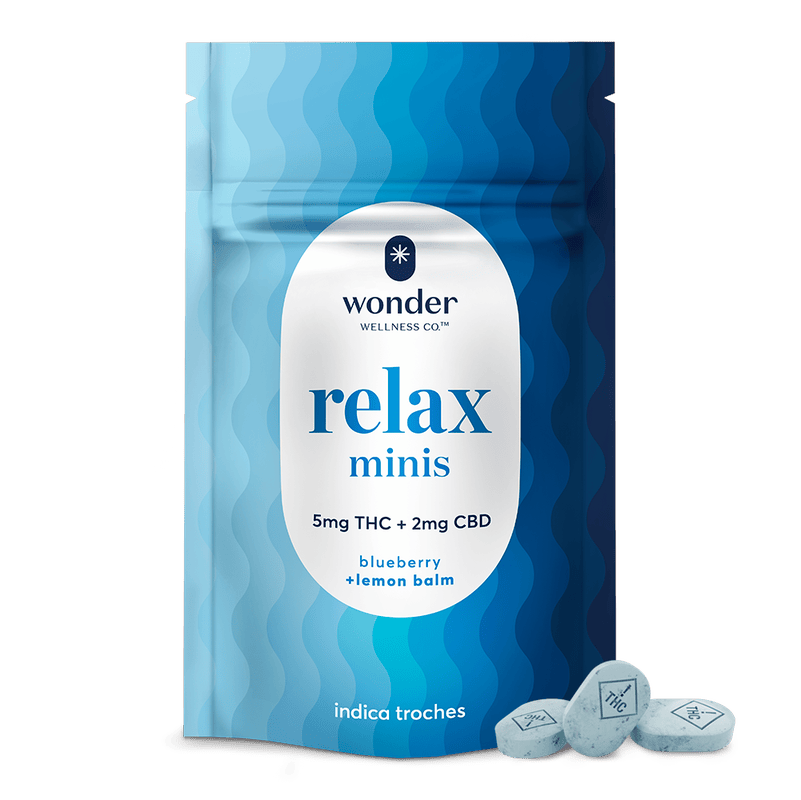 * Wonder Wellness Co. - Relax Minis | Blueberry 5:2 CBD:THC Mints | 200mg | 40ct | 5mg/ea - 1