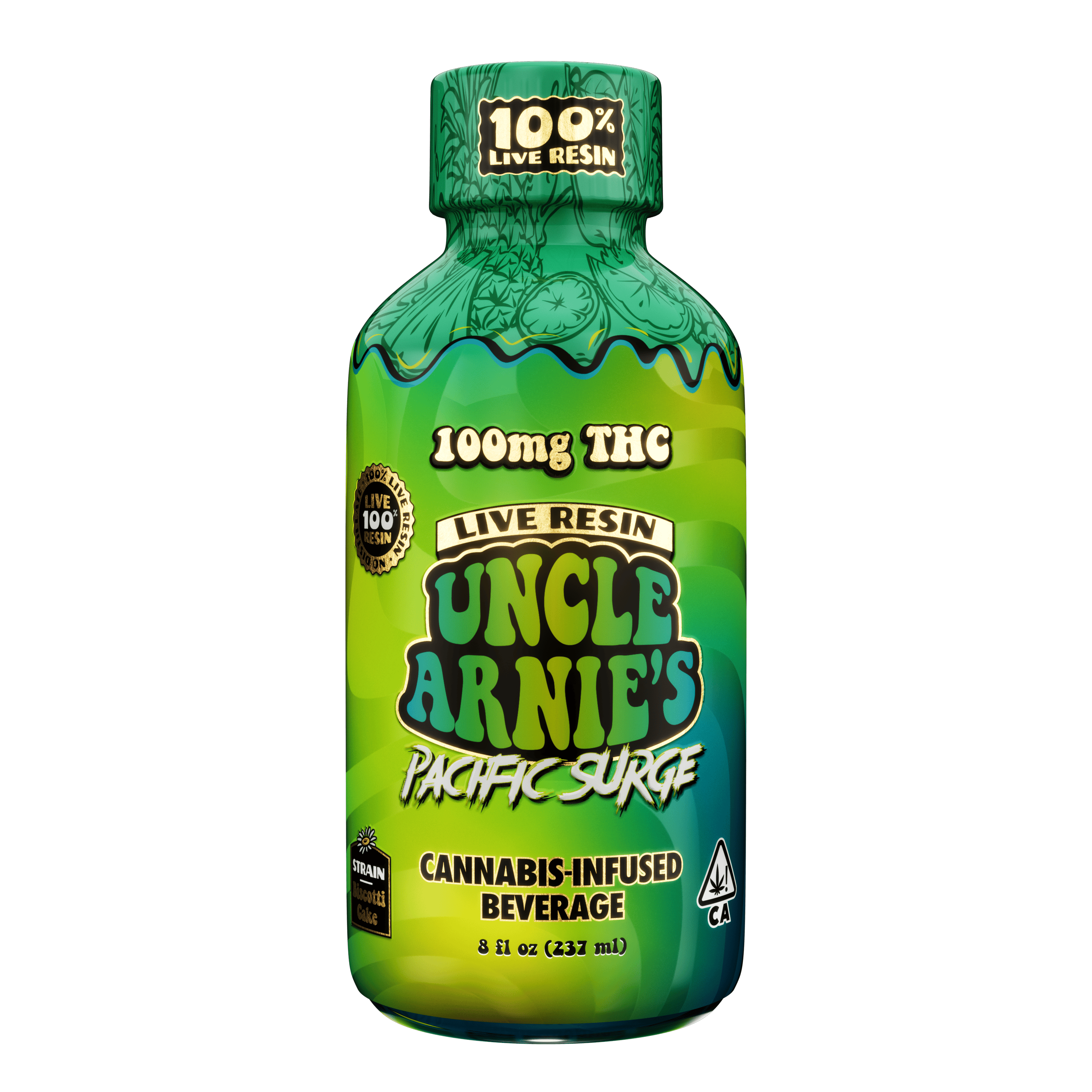 Uncle Arnies - Pacific Surge 100% Live Resin | Non-Carbonated | 100mg | 8oz - 1