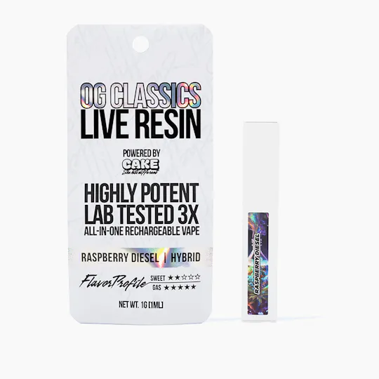 CAKE she hits different - Raspberry Diesel | Live Resin Disposable | 1g - 1