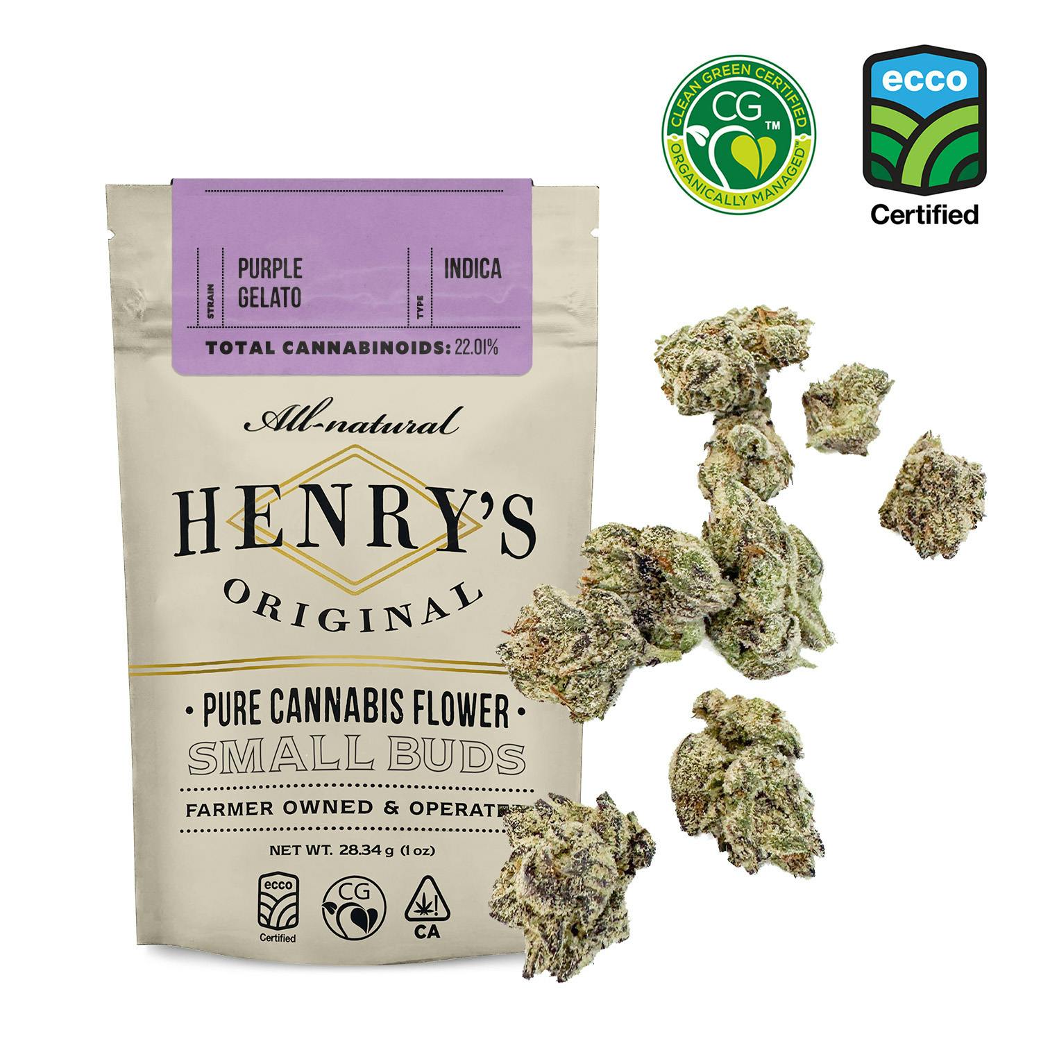Henry's Original - Henry's Original | Purple Gelato | Pouch Small Buds | 28g - 1