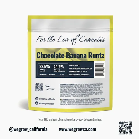 We Grow - Chocolate Banana Runtz | Smalls | 7g - 1