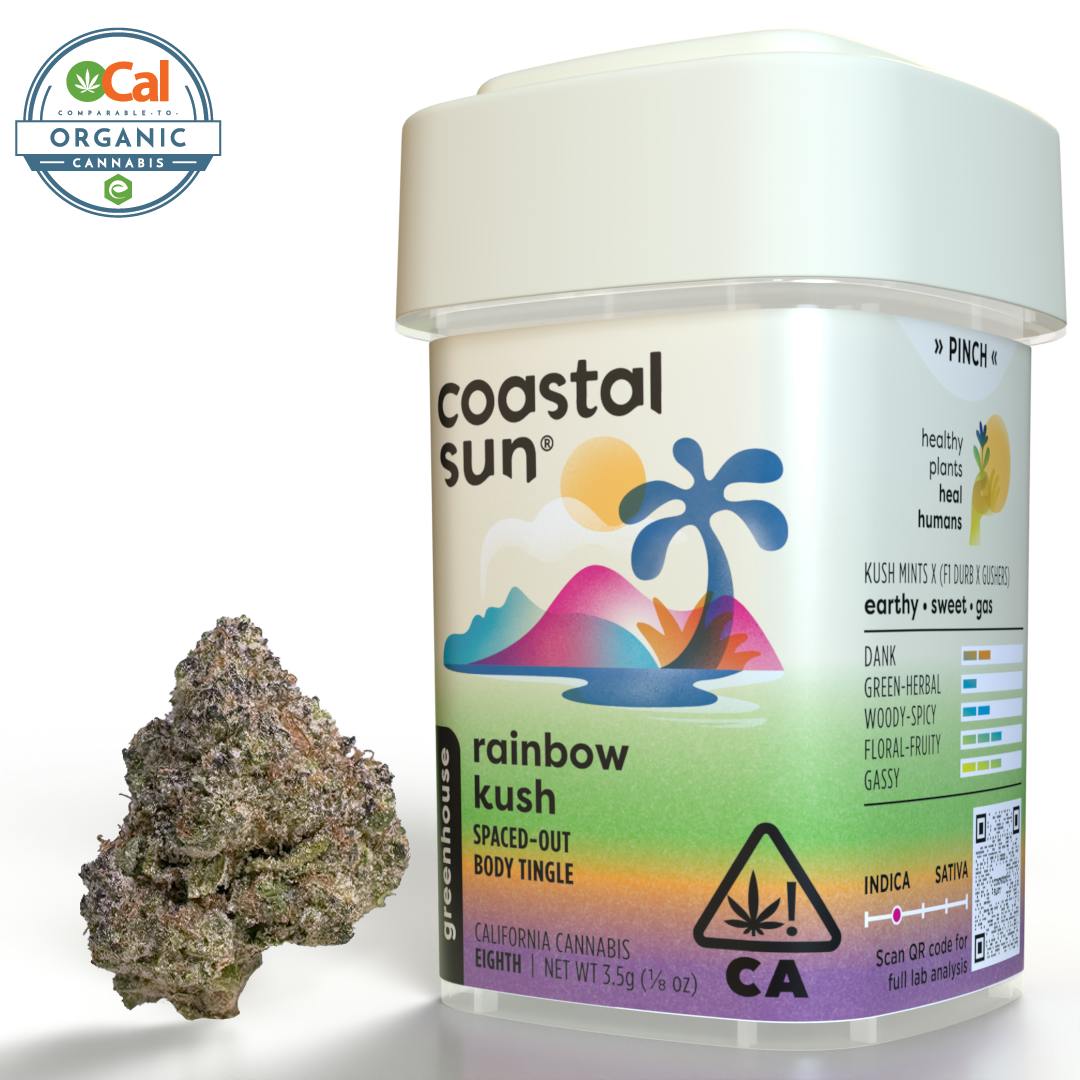 Coastal Sun - Rainbow Kush Greenhouse Flower 3.5g - 1