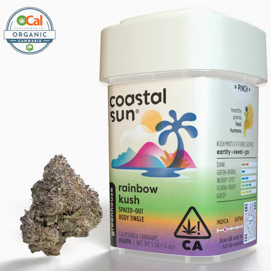 Coastal Sun - Rainbow Kush Greenhouse Flower 3.5g - 1