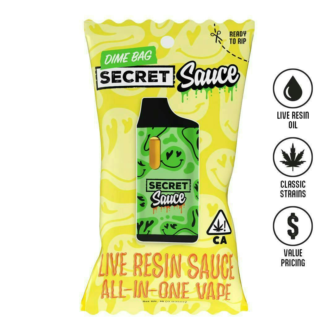 Dime Bag - Powder Daze | Secret Sauce Live Resin Disposable | 1g - 1