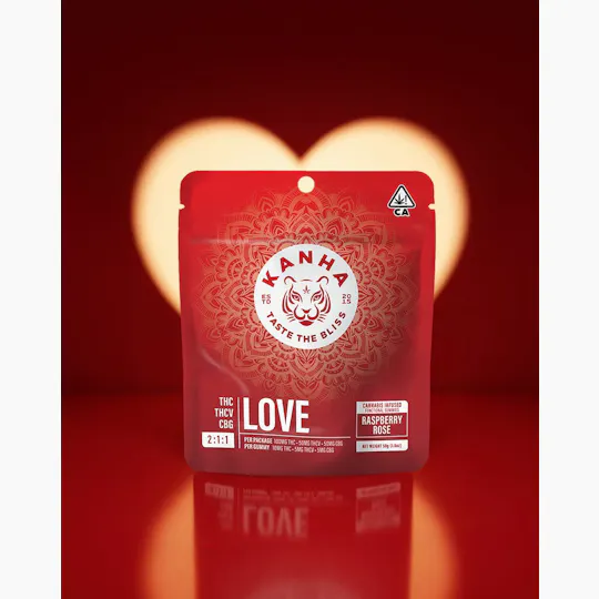 KANHA - FX | Raspberry Rose 2:1:1 THC:THCV:CBG Gummies | 100mg | 10ct | 10mg/ea - 1