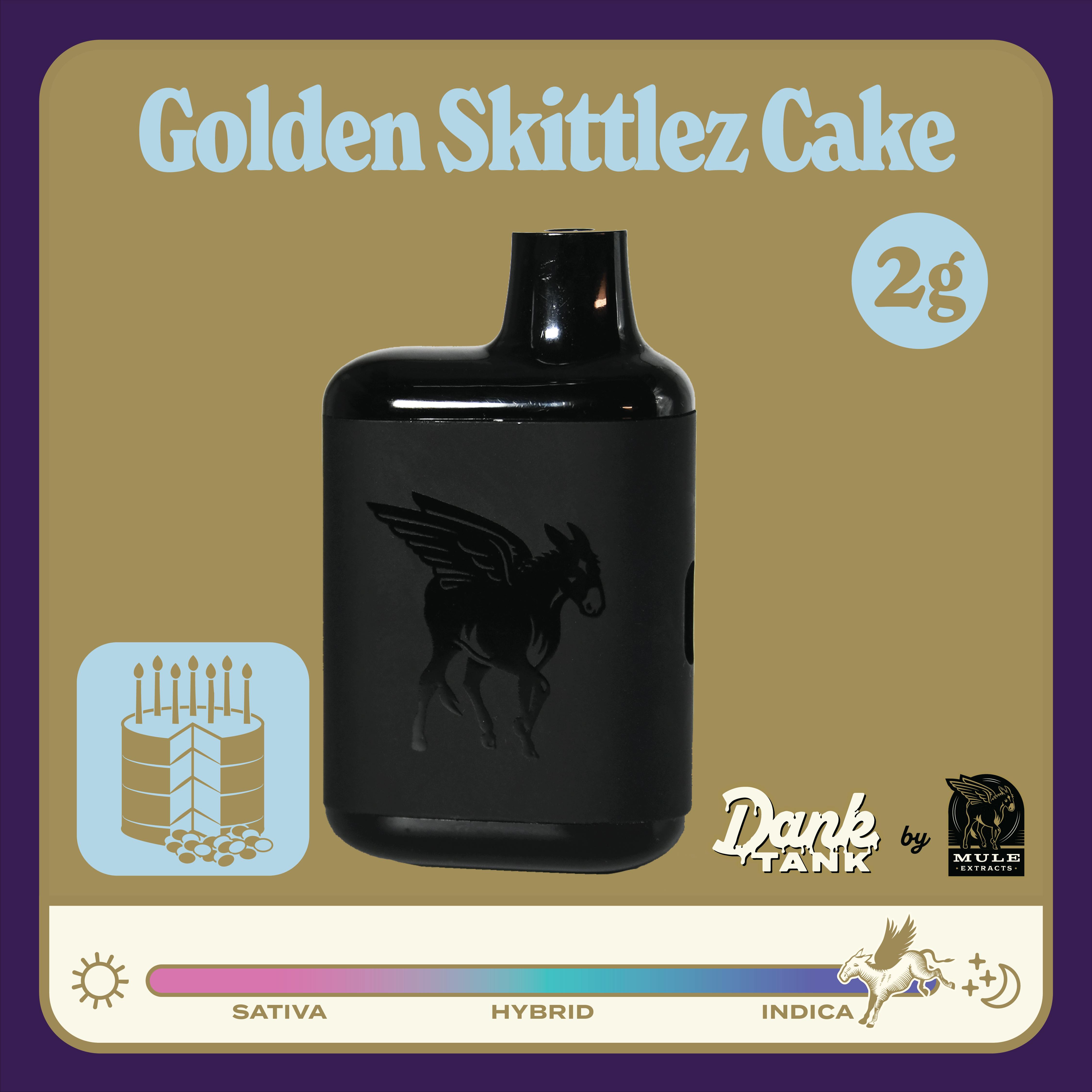 Mule Extracts - Golden Zkittlez Cake | Live Resin Dank Tank Disposable | 1g - 1