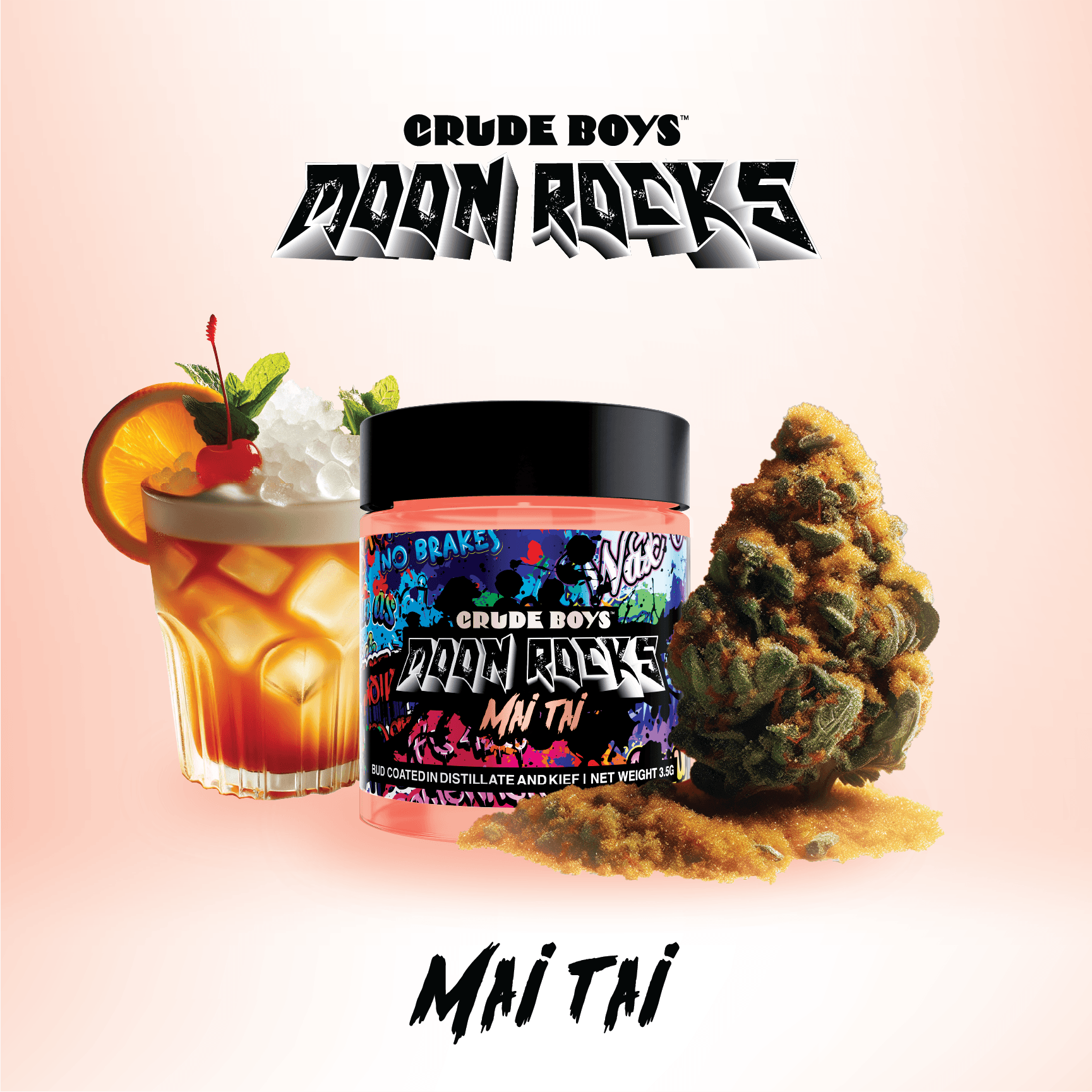 Crude Boys Concentrates - Moon Rocks | Mai Tai | Infused Flower | 3.5g - 1