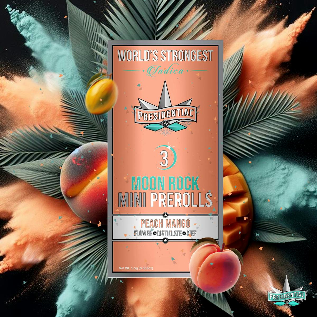 Presidential - Peach Mango | Moon Rock Infused Minis | 0.5g | 3pk - 1