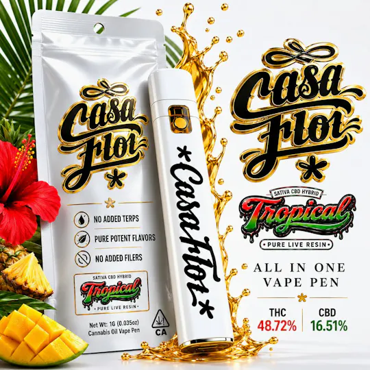 Casa Flor - Tropical | Live Resin Disposable | 1g - 1