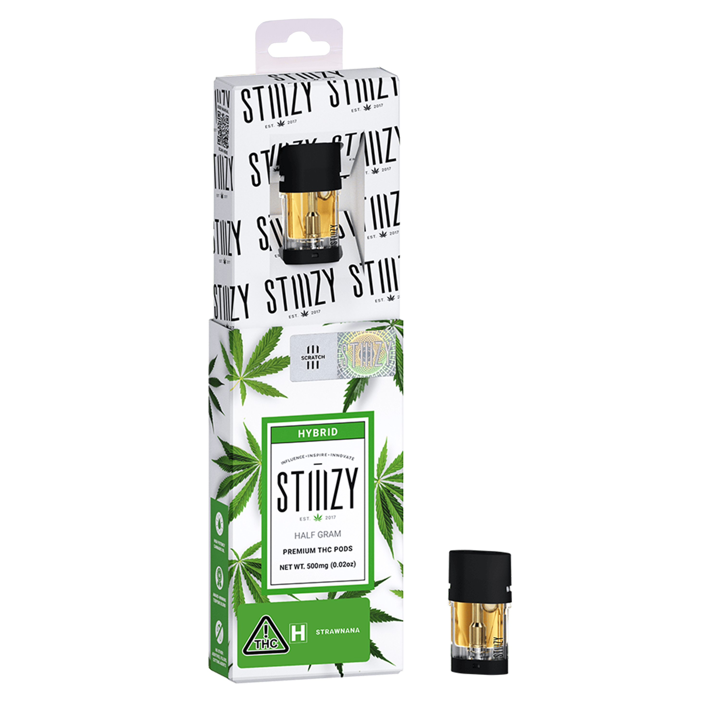 STIIIZY - Vape Cartridge - STRAWNANA .5G Original THC Pod - STIIIZY - 1