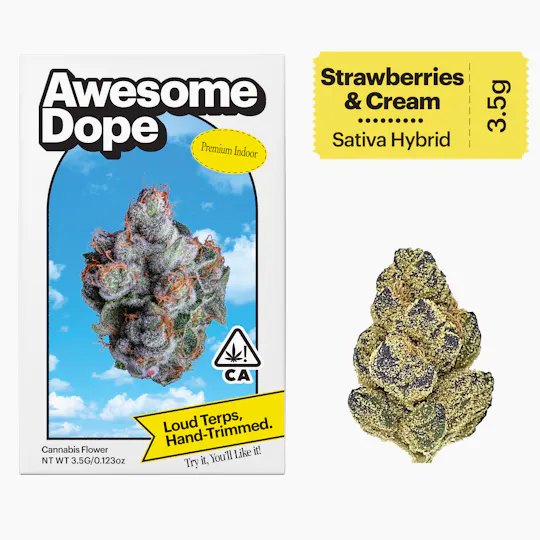 Awesome Dope - Awesome Dope | Strawberries & Cream | Premium Indoor Big Buds | 3.5g - 1