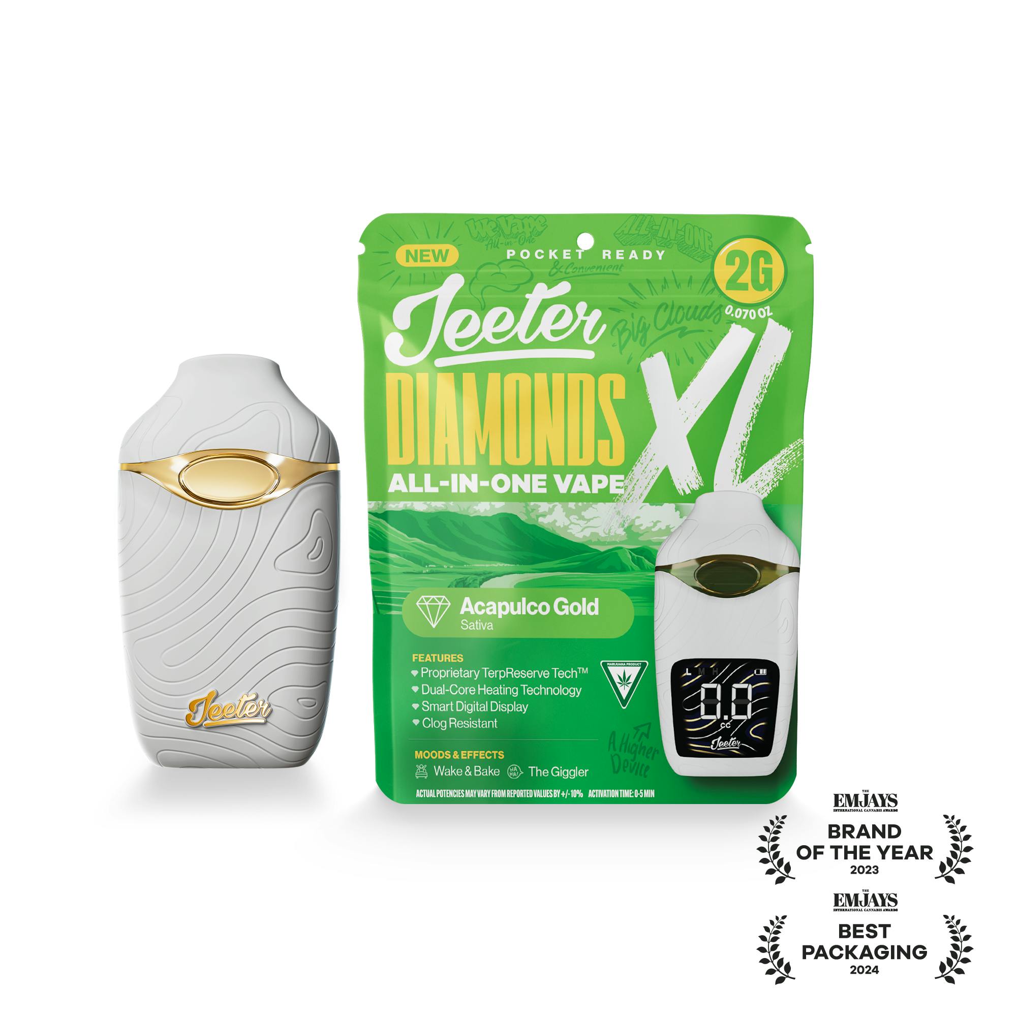 Jeeter - Jeeter | Acapulco Gold | Diamonds XL 2G All-In-One Vape - 1