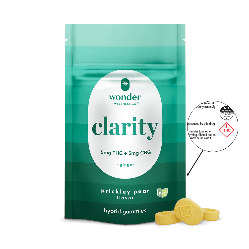 * Wonder Wellness Co. - Clarity | Prickley Pear 1:1 THC:CBG Gummies | 100mg | 20ct | 5mg/ea - 1