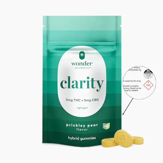 * Wonder Wellness Co. - Clarity | Prickley Pear 1:1 THC:CBG Gummies | 100mg | 20ct | 5mg/ea - 1