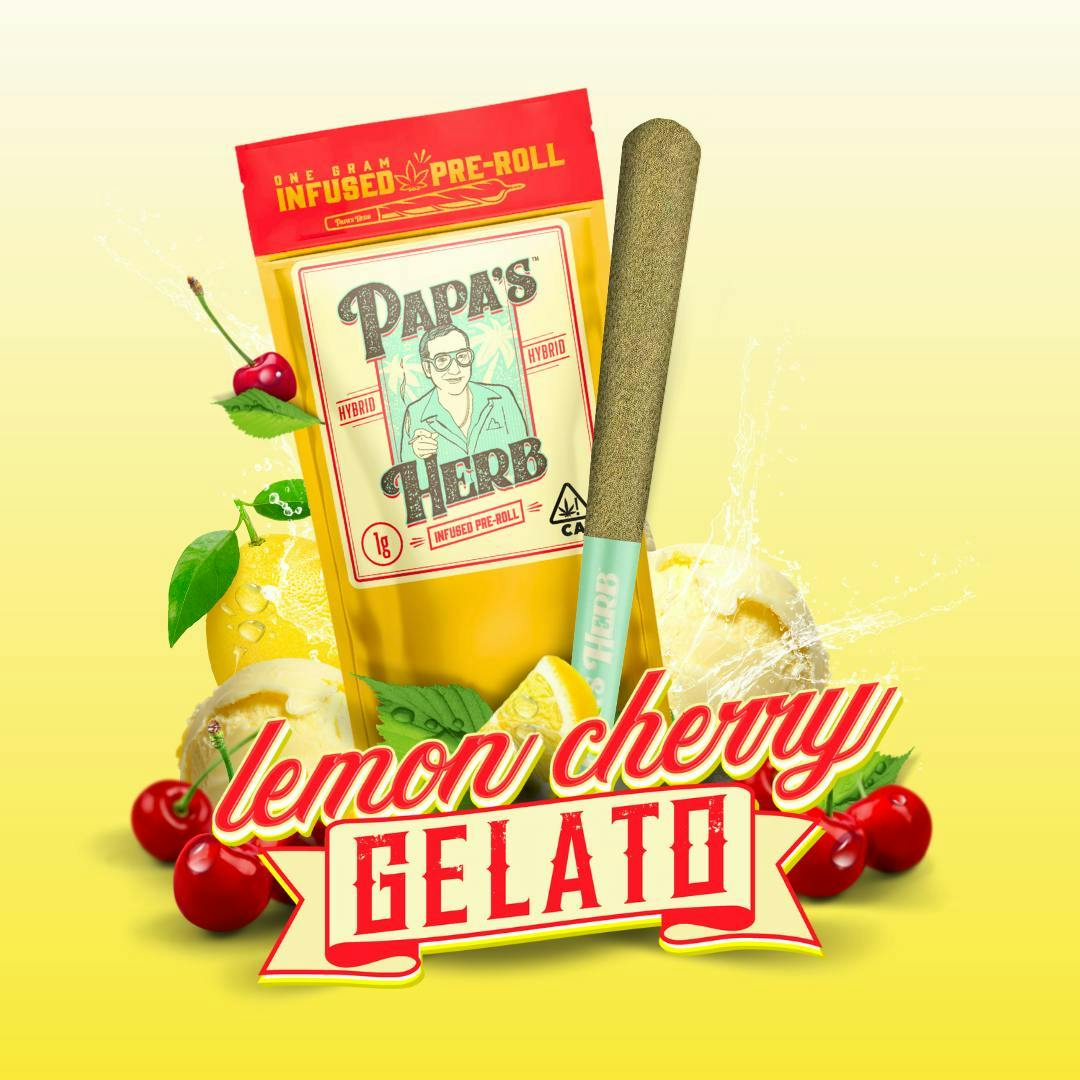 Papa's Herb - Lemon Cherry Gelato | Infused Joint | 1g - 1