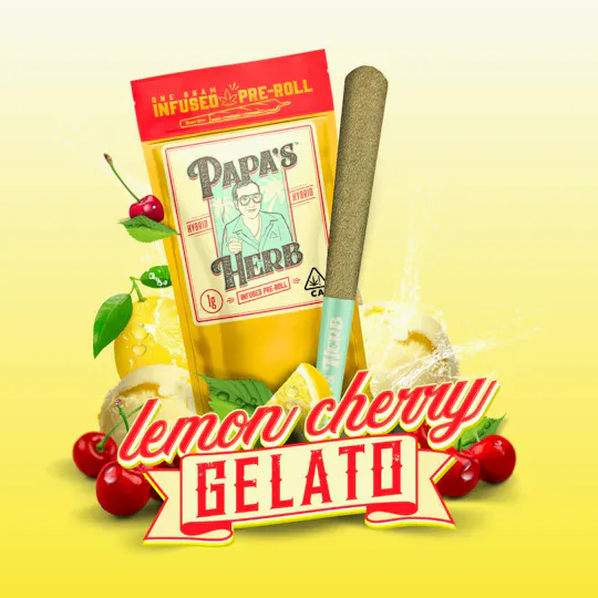 Papa's Herb - Lemon Cherry Gelato | Infused Joint | 1g - 1