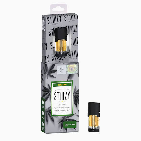 STIIIZY - Vape Cartridge - JUICY MELON 1G 1:1 (CBD/THC) Original Pod - STIIIZY - 1